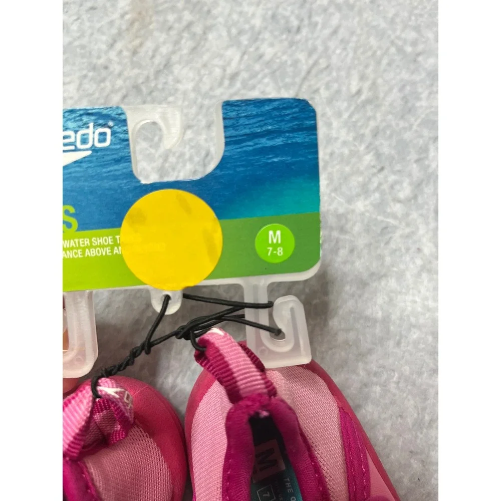 Speedo Kids Shore Explorer Pink Water Shoes‎ Slip On Swim Shoes Size M 7-8 NEW